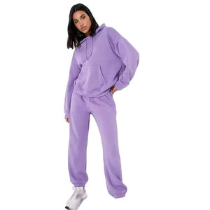 <b>Women</b> <b>White</b> Solid Fleece Hooded Sweatshirt <b>Jogger</b> Set Full Sleeve Loose Fit Casual Sportswear All Seasons - Product Image 3