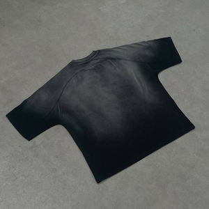 Heavyweight CroppedHeavyweight 100% Pure Cotton Knitted O-Neck Solid <b>Box</b> T-Shirt Men Shoulder <b>Drop</b> Oversized - Product Image 2