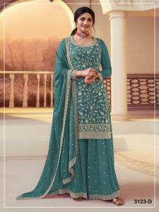 Traje Sharara Palazzo de Chinon Pesado con Bordado de Lentejuelas y Trabajo Zari, Compre Directamente del Proveedor a Precio de Fábrica - Product Image 2