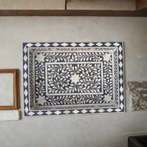 Most Selling Handmade Classic Design Portable Rectangular Bone Inlay Serving <b>Tray</b> for Serving Drinks Fruits <b>Table</b> Organization - Product Image 6