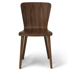 เก้าอี้ทานข้าวไม้สักแท้สไตล์ร่วมสมัย ผิวสัมผัสวอลนัท ดีไซน์มินิมอล สำหรับโครงการเฟอร์นิเจอร์ร้านอาหาร โรงแรม และคาเฟ่ - Product Image 2