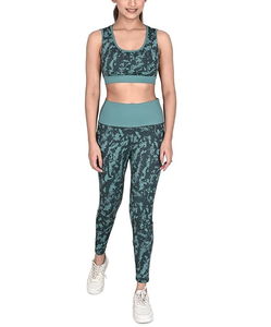 Tenues de sport pour femmes, ensemble 2 pièces, leggings taille haute et soutien-gorge de sport sans rembourrage, pantalon de yoga amincissant, vêtements de sport pour la gym - Product Image 2