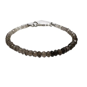 Natural Smoky Quartz Micro Faceted Round Beaded <b>Bracelet</b> 3.5mm Fashion Stone <b>Bracelet</b> For Women Wholesale Bulk Jewelry Supply - Product Image 1