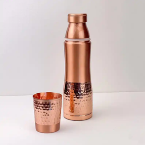Pure <b>Copper</b> Sports Water <b>Bottle</b> Leak Resistant Metal <b>Drinking</b> <b>Bottle</b> for Gym Fitness Hiking Camping and Daily Use - Product Image 4