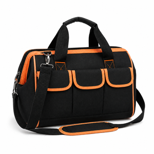 Heavy Duty Oxford Fabric Multi-Pocket <b>Tool</b> <b>Bag</b> with Adjustable Shoulder Strap for Electricians & Technicians - Product Image 1