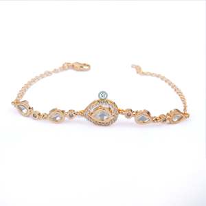 Avi Polki Diamond Gold Plated Rakhi Designer Charm Bracelet - Product Image 5