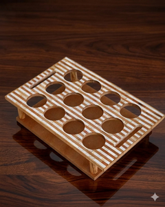 Porta Botellas de Madera con Incrustaciones de Madreperla, Acrílico y Mármol, Bandeja de Servicio Ovalada, Forma y Logotipo Personalizados para el Hogar - Product Image 1
