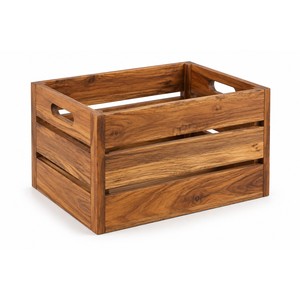 Acacia Wood <b>Storage</b> <b>Crate</b> Wholesale | Handcrafted Moradabad | Bulk Orders - Product Image 1