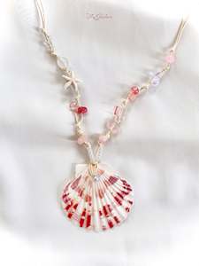 Collier en coquillages blancs en gros, pendentif artisanal en coquillage naturel, bijoux de plage pour femmes, vacances d'été - Product Image 2