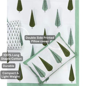 Ensemble de draps en coton imprimé artisanal de Jaipur, Inde, 3 pièces, taille King, 200TC, super doux, durable, écologique, pour la maison et l'hôtel - Product Image 4