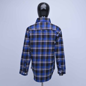 Camisa de franela a cuadros azul personalizada de calidad premium con logo impreso TTA, manga larga, con botones, informal, para mujer - Product Image 5