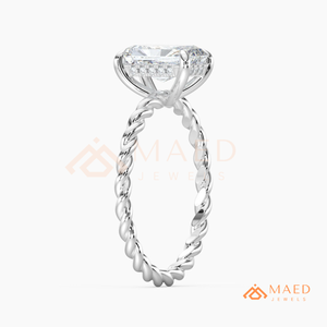 Bague de fiançailles en argent sterling 925 avec moissanite taille radiant, diamant de laboratoire, bijoux de mariée pour femme, luxe USA - Product Image 6