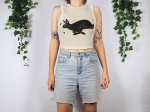 GRACE COLLECTION Camiseta sin Mangas de Algodón Tejido para Mujer, Estampado de Conejo, Cuello Redondo, Casual, Corta, Transpirable, de Secado Rápido, Ecológica - Product Image 5
