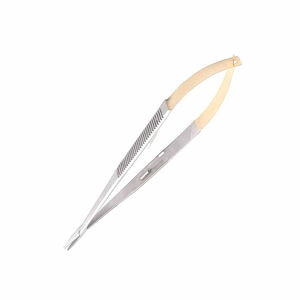 Porte-aiguille manuel en acier TC Castroviejo 9 pouces droit avec inserts en carbure de tungstène, mâchoires dentelées, verrouillage, pour micro-suture chirurgicale - Product Image 6