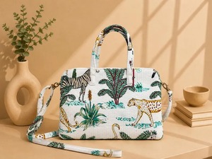 Bolso de Mano para Portátil Hecho a Mano, Maletín Ejecutivo Acolchado de Algodón, Funda para Portátil con Cierre de Cremallera, Bolsa para Documentos y Compras - Product Image 1