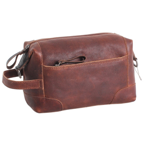 Trousse de Toilette de Voyage en Cuir Grande Capacité avec Fermeture Éclair, Imperméable, Multifonctionnelle, Organisateur de Salle de Bain Compact pour Articles de Toilette - Product Image 2