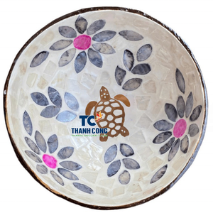 Vietnam Supplier <b>Cheap</b> Mother of Pearl COCONUT BOWL Low MOQ Souvenir <b>Gift</b> Shell Inlay Bowl Factory Wholesale Export Supply - Product Image 1