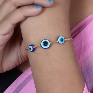 Women's Gold Plated Natural Stone Evil Eye Fine Charm <b>Bracelet</b> for Women Protection Jewelry Wedding and Party Unisex Wearing - Product Image 2
