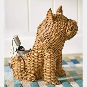 Panier en jonc de mer fait main de haute qualité en forme de chien, panier tressé en osier pour chien Basset Hound, décoration d'intérieur fabriquée au Vietnam - Product Image 6