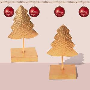 Élégant Arbre de Noël Moderne en Métal Fait Main et Peint à la Main, Finition Dorée, Personnalisable pour Maison, Bureau, Fêtes et Festivals – Meilleure Vente - Product Image 2