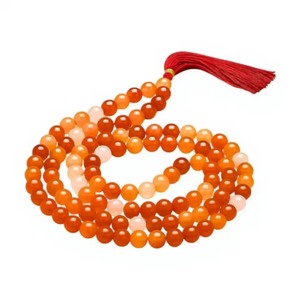 Collier Mala en Agate 108 Perles, Perles de Prière Rondes de 8 mm avec Pompon, Bijoux Religieux Islamiques de Méditation et de Yoga, Unisexe - Product Image 4