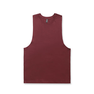 Men's Solid Color Sleeveless Tank <b>Top</b> O-Neck Casual Knitted Vest <b>Maroon</b> - Product Image 5