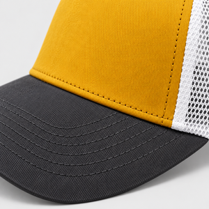 Gorra de béisbol trucker con visera curva, malla trasera blanca, dos tonos, visera curva, ajustable, snapback, venta al por mayor, impresión personalizada - Product Image 4
