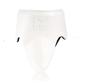 Ensemble de sparring de boxe MMA Fly White en cuir de vache véritable avec sangle réglable, comprenant des gants de boxe, un casque et une protection inguinale - Product Image 6