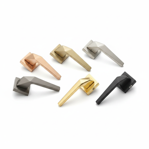 Premium Mortise Door <b>Handle</b> Set Stainless Steel Angular | Modern Design Antique Graphite Black Z-Black PVD Gold Rose Gold Finish - Product Image 1