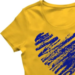T-shirt personnalisé en coton bleu pour femme, motif cœur d'amour imprimé, manches courtes, col rond, décontracté, tendance, streetwear, pour tous les jours - Product Image 5