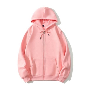 เสื้อฮู้ดซิปผู้ชาย สีพื้น ทรงปกติ ผ้าเฟรนช์เทอร์รี่ถัก 100% คอตตอน ผ้าคอตตอนผสม - Product Image 4