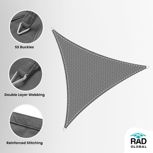 Voile d'ombrage triangulaire grise en HDPE, respirante, protection UV, pour jardin, patio, balcon, extérieur - Product Image 1