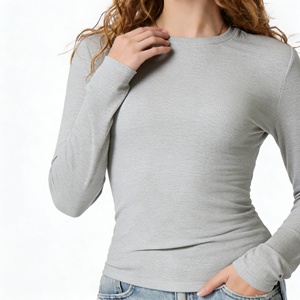 Camiseta Casual de Manga Corta para Mujer, Tejida, Transpirable, Ecológica, de Algodón Grueso, Cálida para Verano, Precio con Descuento - Product Image 3