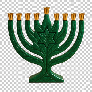 Ménorah moderne en résine corail, porte-bougie à 9 branches, support décoratif pour bougies de Hanouka juive avec accents turquoise - Product Image 6