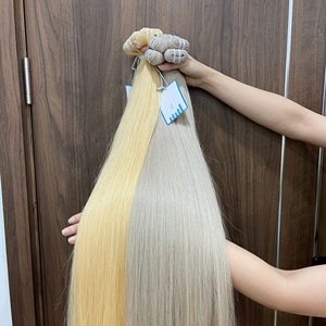 ผมต่อแบบตรงสีบลอนด์ ราคาโรงงาน ผลิตจากผมแท้เวียดนาม 100% เนื้อผมนุ่มลื่น ไม่หลุดร่วง ไม่พันกัน - Product Image 6