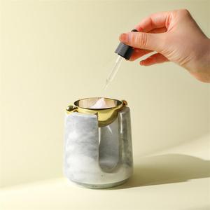Essential <b>Oil</b> <b>Burner</b> Marble Aromatherapy Diffuser With Gold Inner Cup For Home Decor - Product Image 1