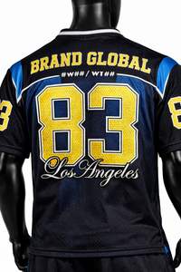 Maillot de football américain unisexe cousu, manches courtes, imprimé, séchage rapide, grandes tailles, personnalisation en gros - Product Image 3