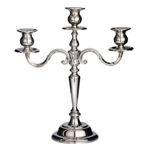 Candélabre de table moderne en aluminium argenté à 5 bras, support de bougies coniques en métal poli pour décoration de centre de table de mariage - Product Image 6