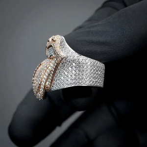 Impresionante Anillo con Diseño de Loro y Diamantes de Moissanita, Totalmente Cubierto de Circonitas, Detalles en Rodio, Regalo para Hombres Amantes de la Moda Hip Hop - Product Image 2