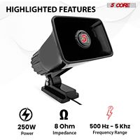 Haut-parleur audio puissant 250W PA Horn, 8 pouces, type Bull Horn, 4 ou 8 pièces, utilisation intérieure/extérieure toutes saisons, 8 ohms, noir/blanc