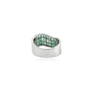Dainty Wavy <b>Emerald</b> Thumb <b>Ring</b> Natural <b>Emerald</b> Gemstone 925 <b>Silver</b> Stackable Band May Birthstone Anniversary Gift for Her - Product Image 6