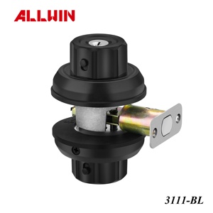 Ensemble de serrures à cylindre de conception sans clé noir mat loquet de nuit pour porte avant de la maison avec bouton de porte à pêne dormant pour une utilisation facile - Product Image 5