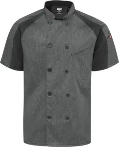 Ademende Zachte Chef-Koksjas Met Korte Mouwen Van Hoge Kwaliteit Chef-Uniformen Koken Werkkleding Chef-Kok Uniform 2024