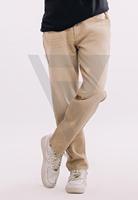 Celana Jeans Pria Model Straight High Street Desain Patchwork 100% Katun Khaki, Kancing Resleting, Potongan Tapered, Distressed, dan Softener