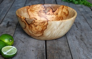 Bol en bois, saladier, cadeau de mariage, cadeau de Noël, cadeau pour elle, cadeau pour lui, bol de service en bois - Product Image 1