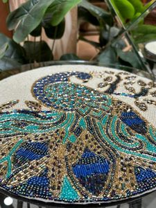 Embroidered Peacock <b>Table</b> <b>Runner</b> Bohemian Home Decor Animal Pattern Durable Multi Color Design - Product Image 6