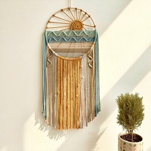 Set Of 2 Macrame <b>Wall</b> <b>Hanging</b> Perfect For Event Backdrop Decor And Wedding Stage Styling <b>Boho</b> Interior Accent From India - Product Image 4