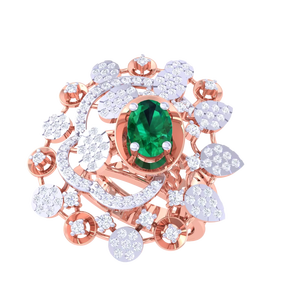 Bague de luxe en or rose avec grand motif floral et accents de diamants pour les cadeaux de mariage et de fête pour femmes - Product Image 5