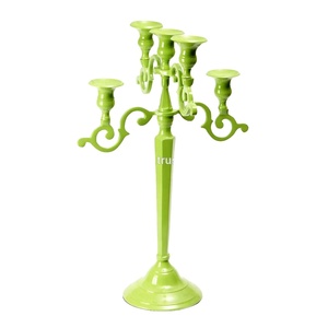 Top Trending 5-Arm Orange Aluminum Eco-Friendly Modern Art Unique <b>Candelabra</b> for Home Wedding Christmas Floor Decoration - Product Image 2