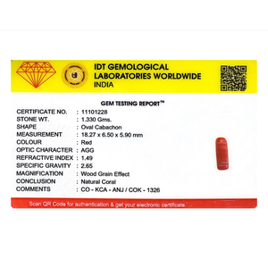 High Quality 6.65 Ct Natural Red Coral Cabochon Loose Gemstone for Fine Jewelry - Product Image 4